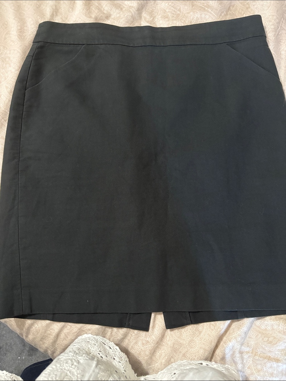 J. Crew Black Pencil Skirt with Back Vent